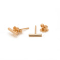 Load image into Gallery viewer, Bar Stud Earrings Set | 14K Solid Gold