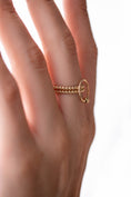 Load image into Gallery viewer, Gold Beaded Circle Ring | 14K Solid Gold