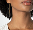 Load image into Gallery viewer, Curved Bar Threader Earring | 14K Solid Gold