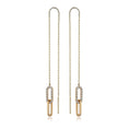 Load image into Gallery viewer, Chain Drop Threader Earrings Set | 14K Yellow Solid Gold