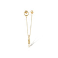 Load image into Gallery viewer, Double Stud Floating Bar Earring | 14K Solid Gold
