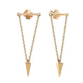 Load image into Gallery viewer, Triangle Drop Stud Earrings Set | 14K Yellow Solid Gold