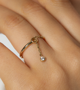 Load image into Gallery viewer, Chain-Linked Stone Drop Ring | 14K Solid Gold