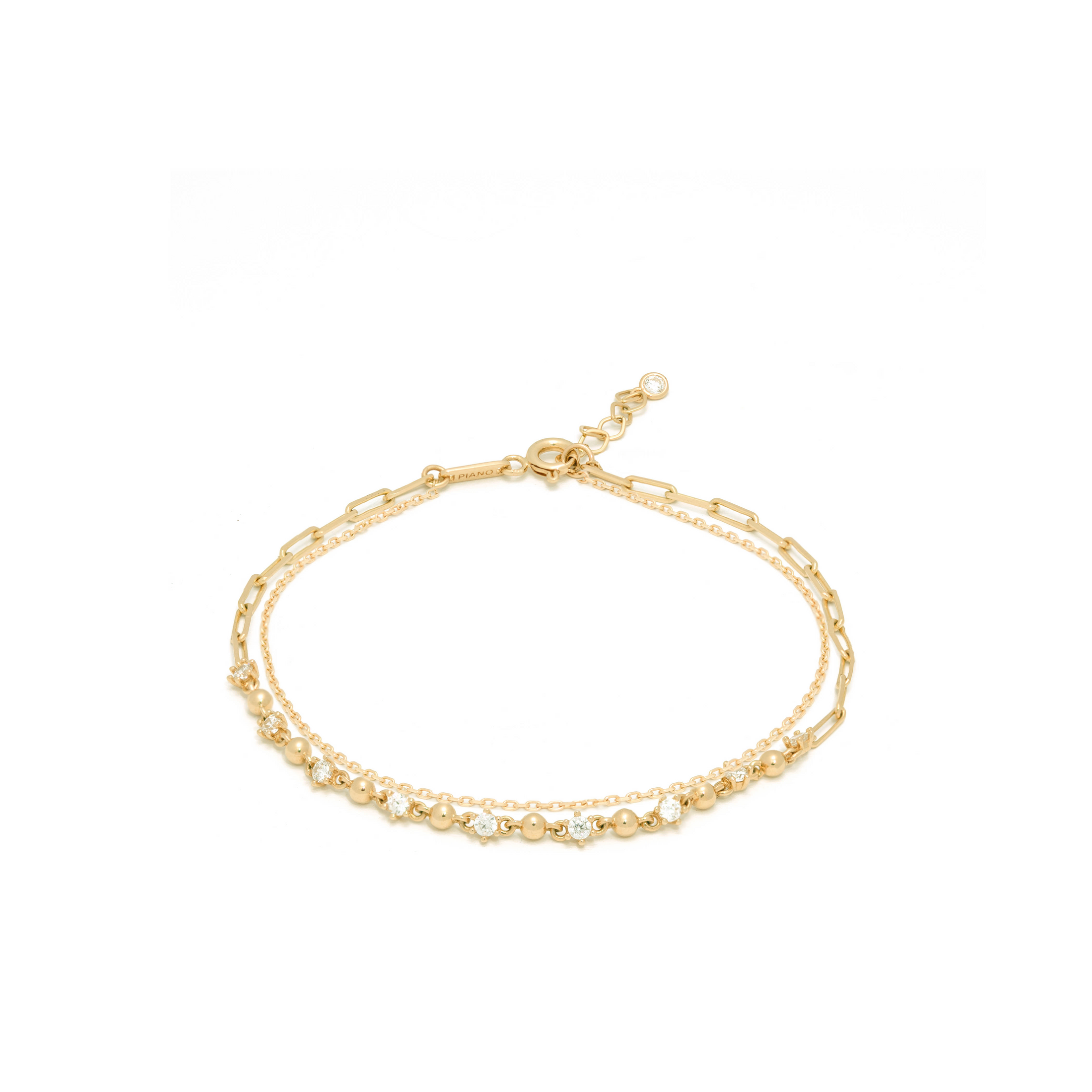 Dual Delight Double Chain Bracelet | 14K Solid Gold