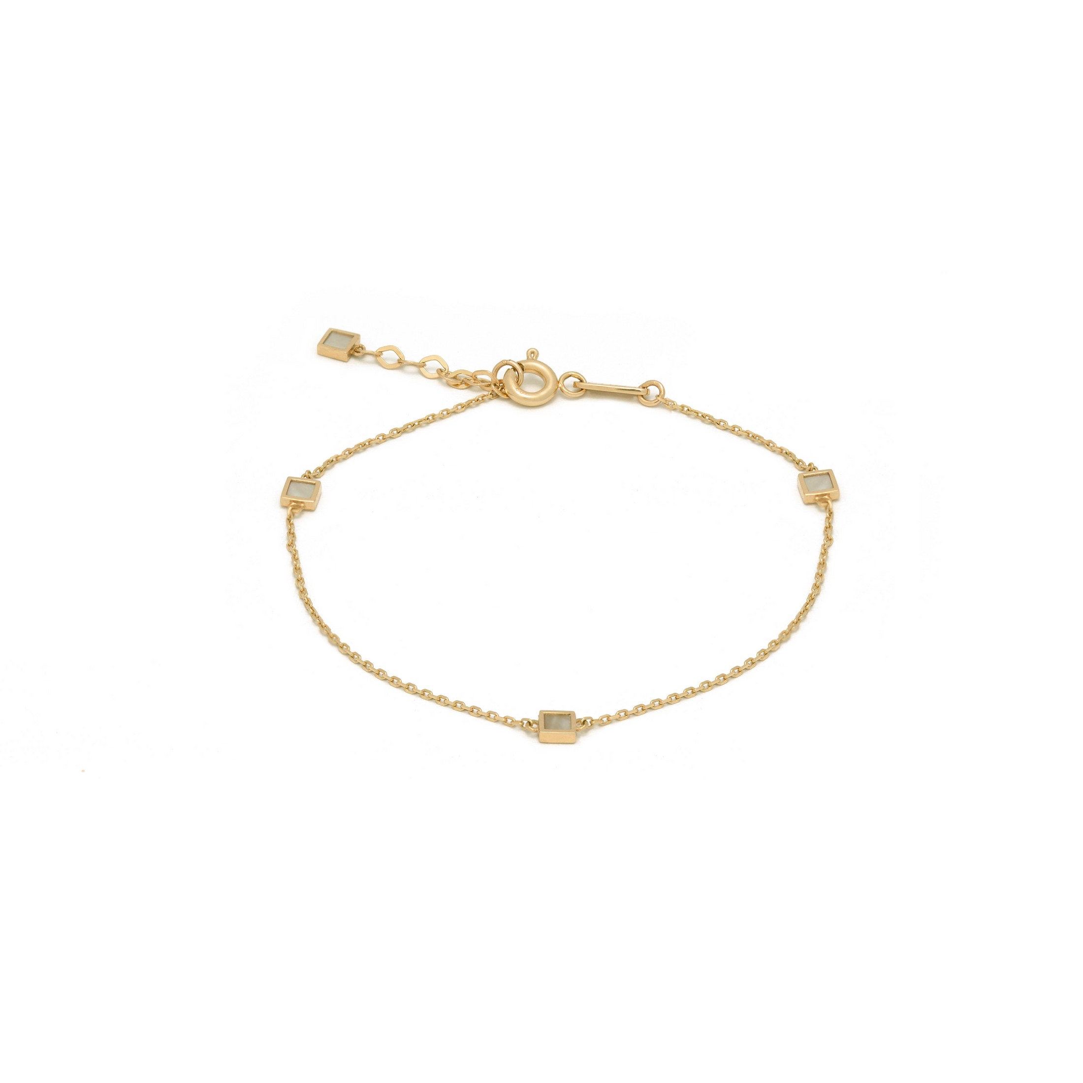 3 White Stone Bracelets | 14K Solid Gold