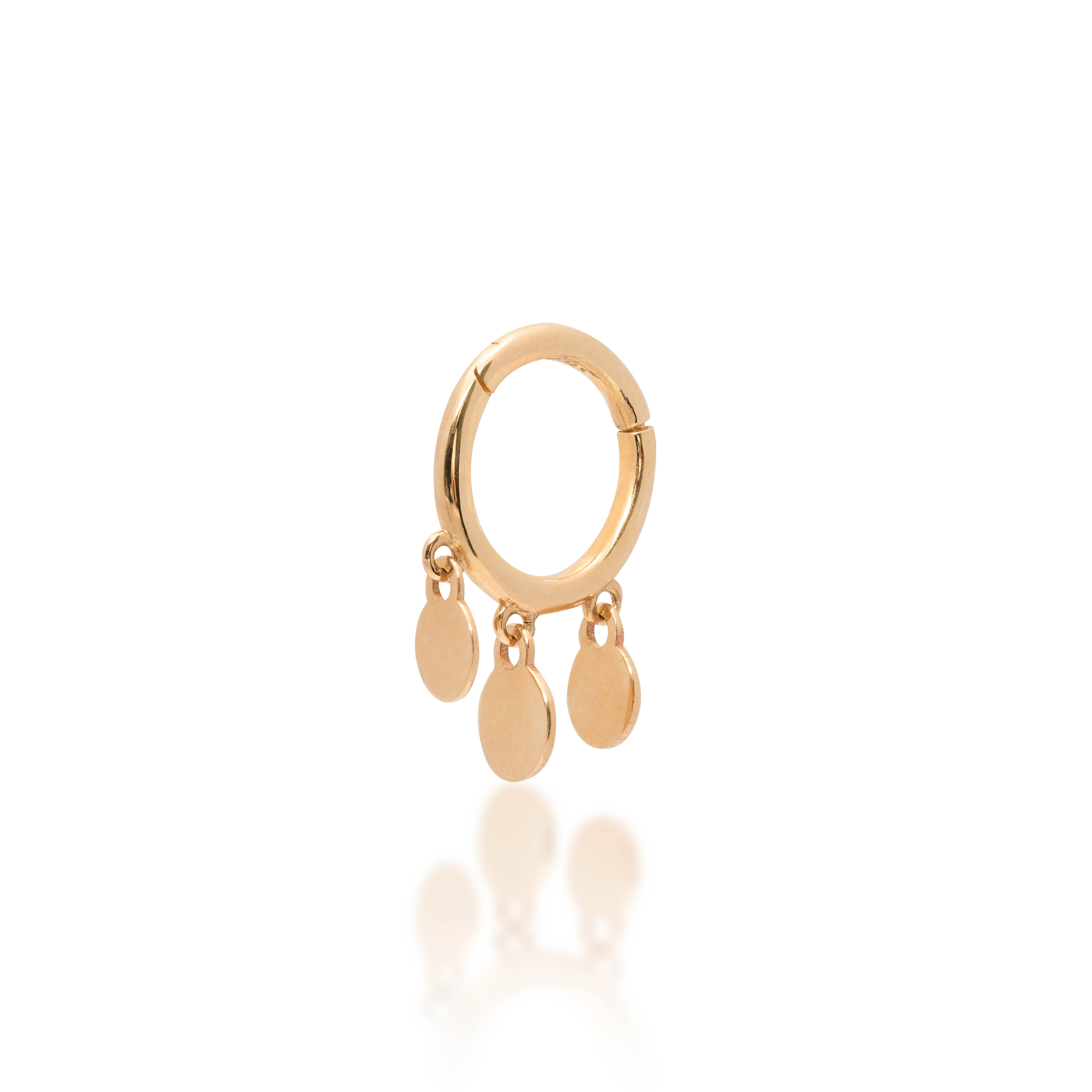 Charming Melody 14K Solid Yellow Gold Earring