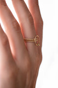 Load image into Gallery viewer, Gold Beaded Circle Ring I 14K Solid Gold Yellow
