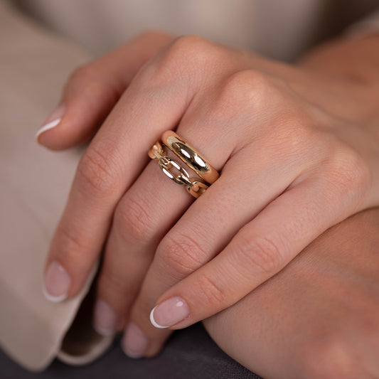 Eternal Links Gold Chain Ring | 14K Solid Gold