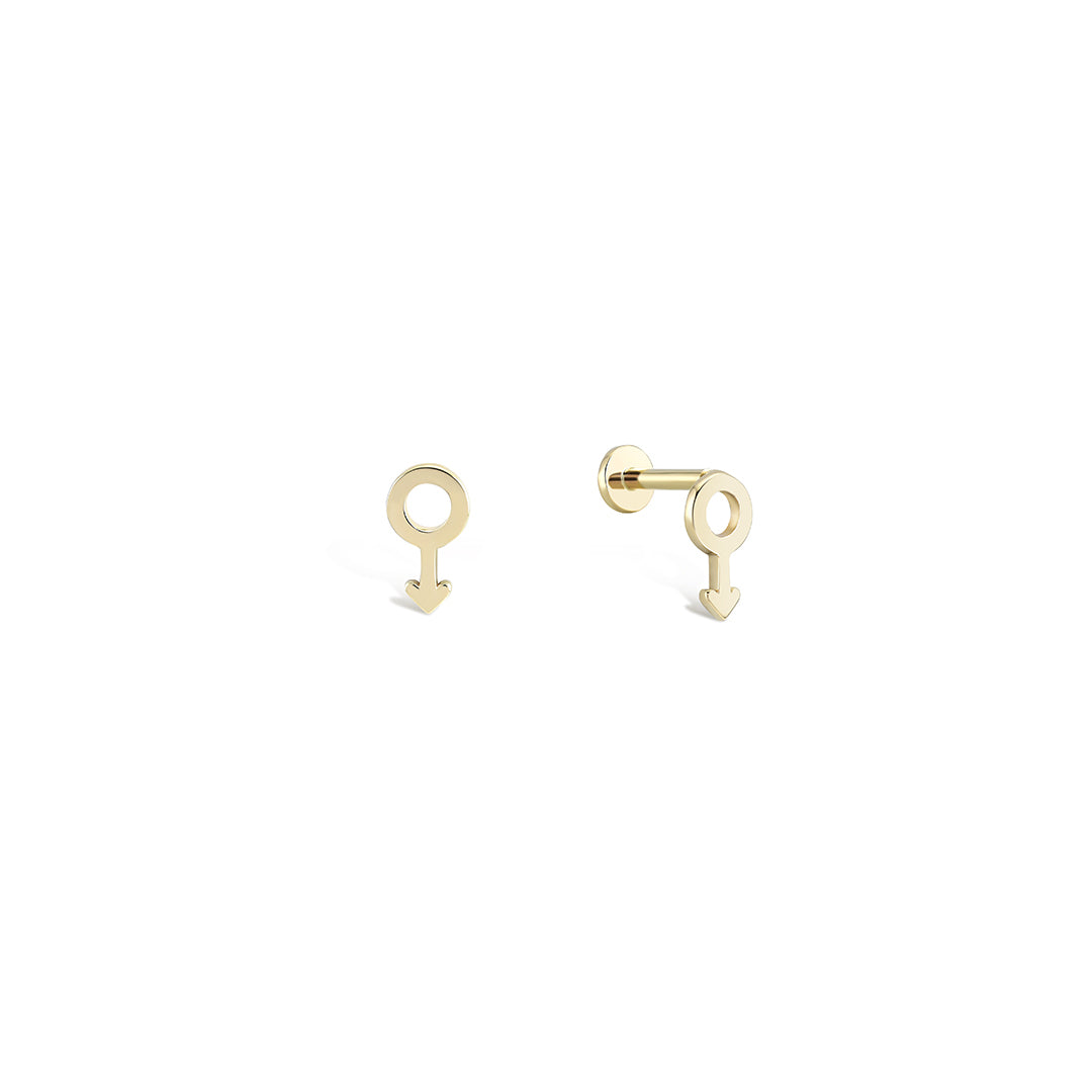 Minimalist Venus Stud Earrings in 14K Solid Gold