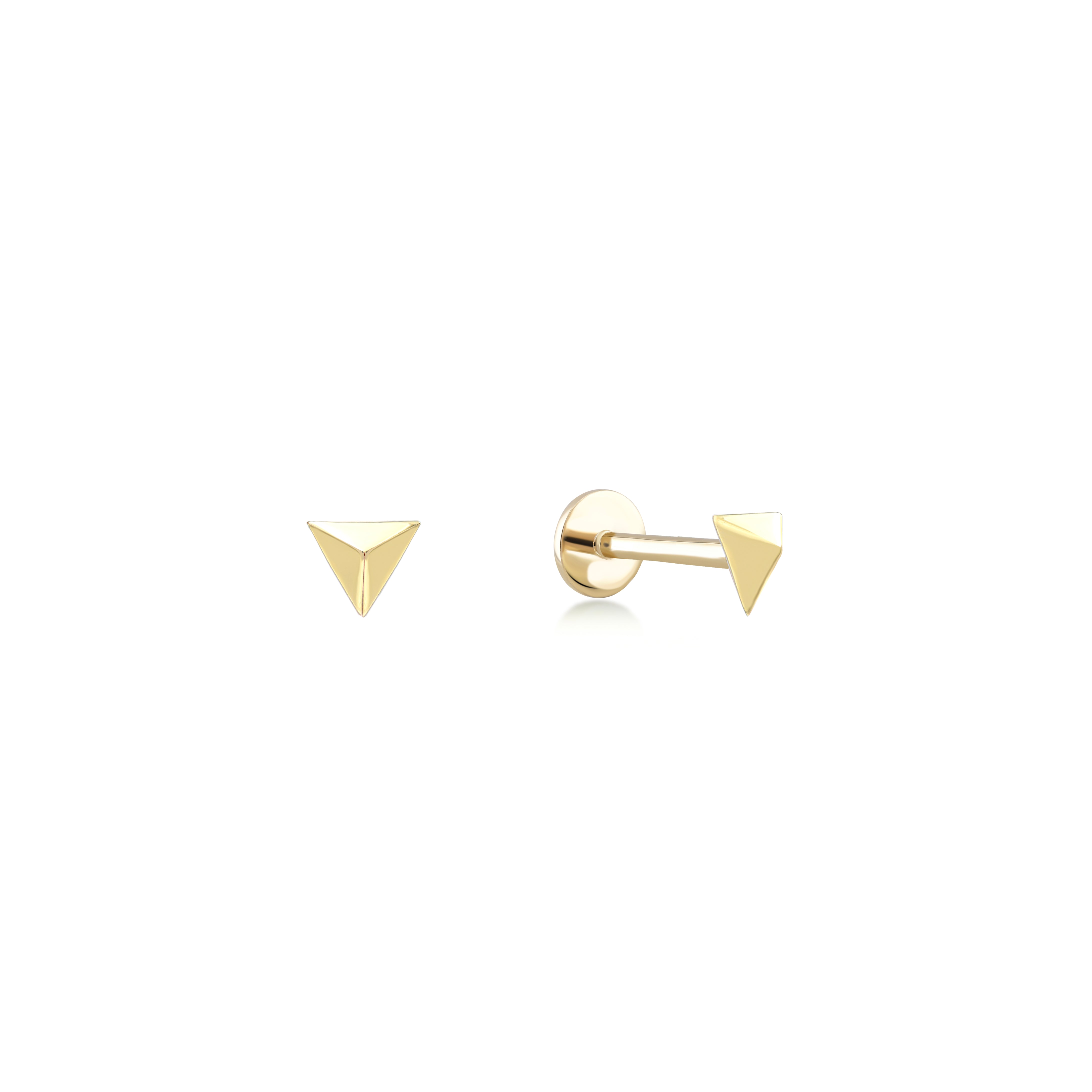 Geometric Apex Stud Earrings in 14K Solid Gold