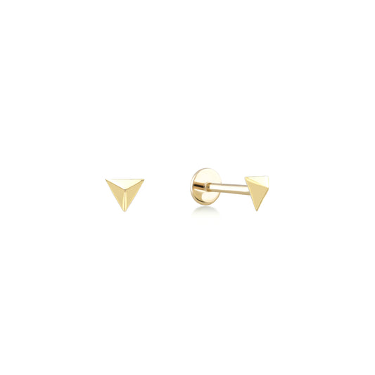 Geometric Apex Stud Earrings | 14K Solid Gold