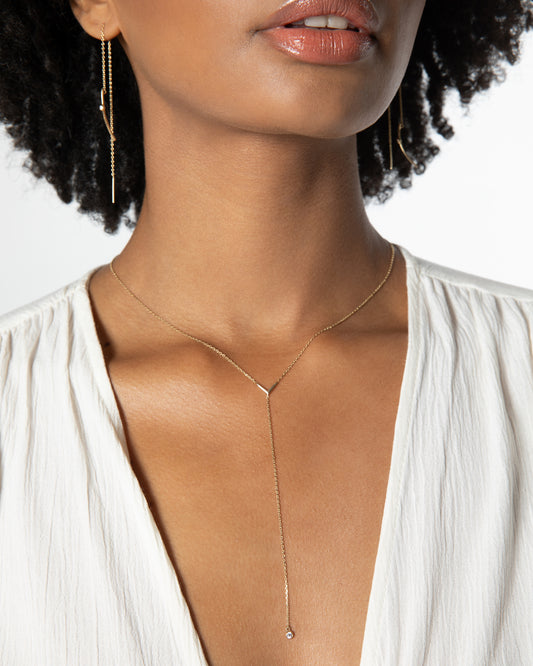 V-Line Chain Necklace | 14K Solid Gold