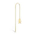 Load image into Gallery viewer, Girl Silhouette Charm Drop Earring in 14K Solid Gold
