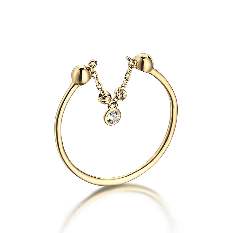 Charm Dangle Ring | 14K Solid Gold