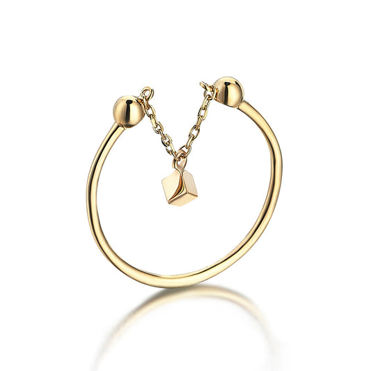 Geometric Charm Ring | 14K Solid Gold