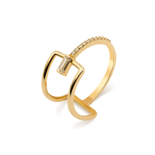 Multi-Band Cross Ring | 14K Solid Gold