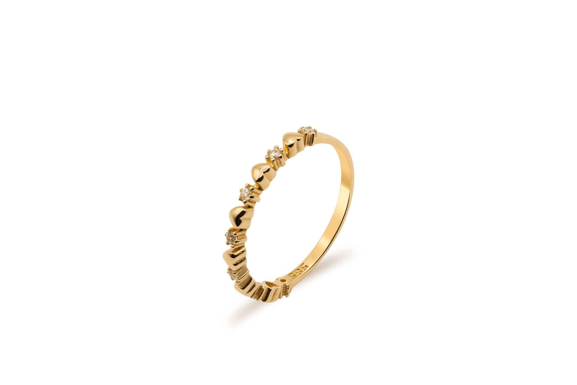 Dazzling Coronet Beaded Ring | 14K Solid Gold