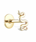 Load image into Gallery viewer, Golden Serpentine Elegance Stud Earring | 14K Yellow Solid Gold
